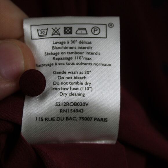 Sezane Burgundy Mini Dress with Black Polka Dots - Picture 13 of 14